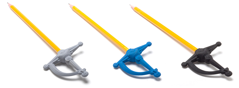 Illustration for article titled These Erasers Turn Pens and Pencils Into Swords